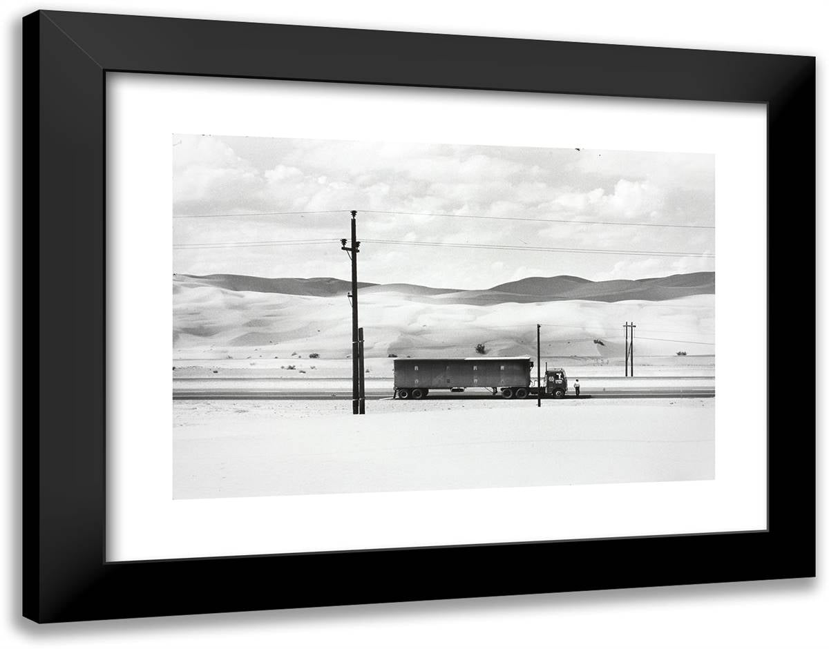 Truck in the Desert Near Yuma, Arizona 24x19 Black Modern Wood Framed Art Print Poster by Lyon, Danny