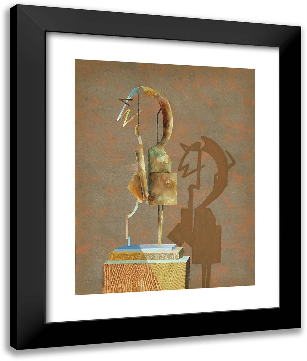 Gonzalez and Shadow 20x24 Black Modern Wood Framed Art Print Poster by Hockney, David