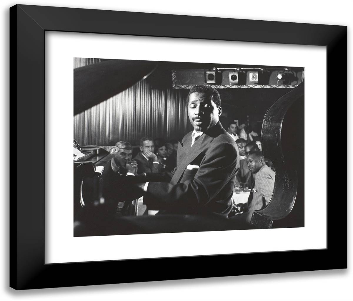 Erroll Garner 24x20 Black Modern Wood Framed Art Print Poster by Stock, Dennis