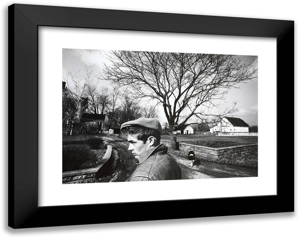 James Dean, Fairmont, Indiana) 24x19 Black Modern Wood Framed Art Print Poster by Stock, Dennis