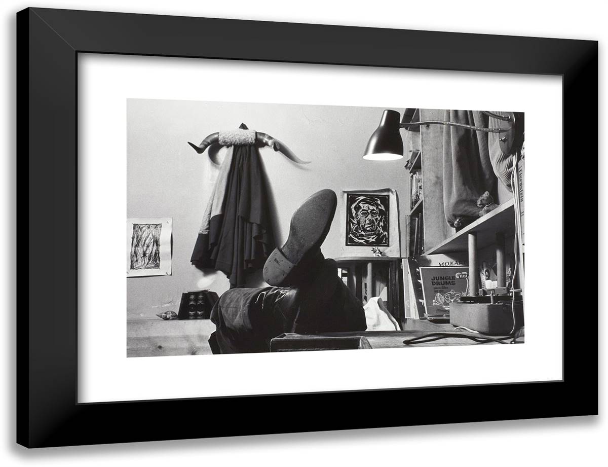 Jimmy James Dean in His New York Apartment 24x18 Black Modern Wood Framed Art Print Poster by Stock, Dennis