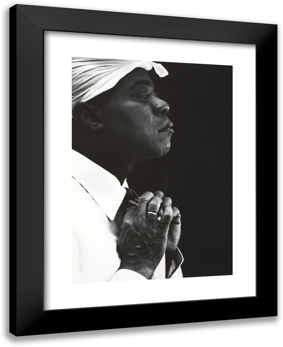 Louis Armstrong 19x24 Black Modern Wood Framed Art Print Poster by Stock, Dennis