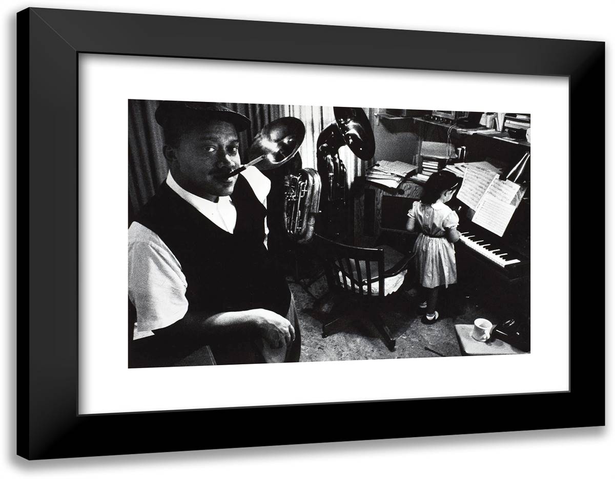 Red Callender at Home 24x19 Black Modern Wood Framed Art Print Poster by Stock, Dennis