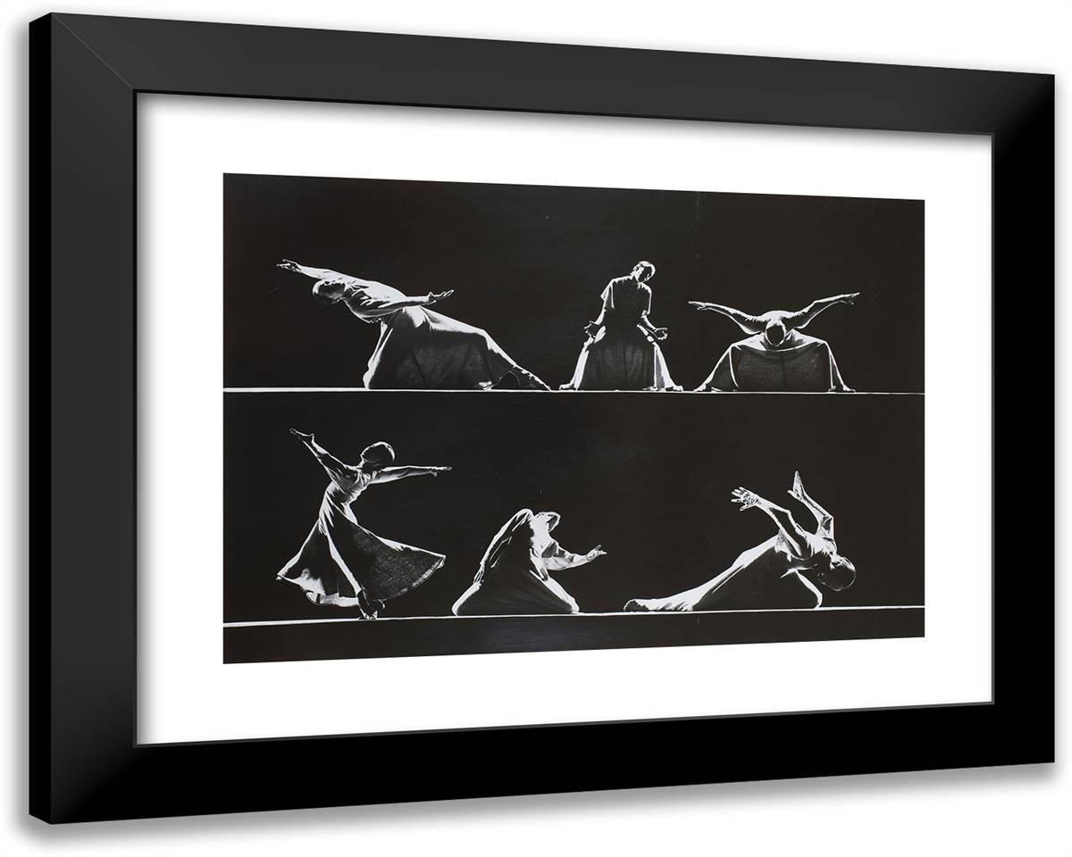 The Dancer Janet Collins 24x19 Black Modern Wood Framed Art Print Poster by Stock, Dennis