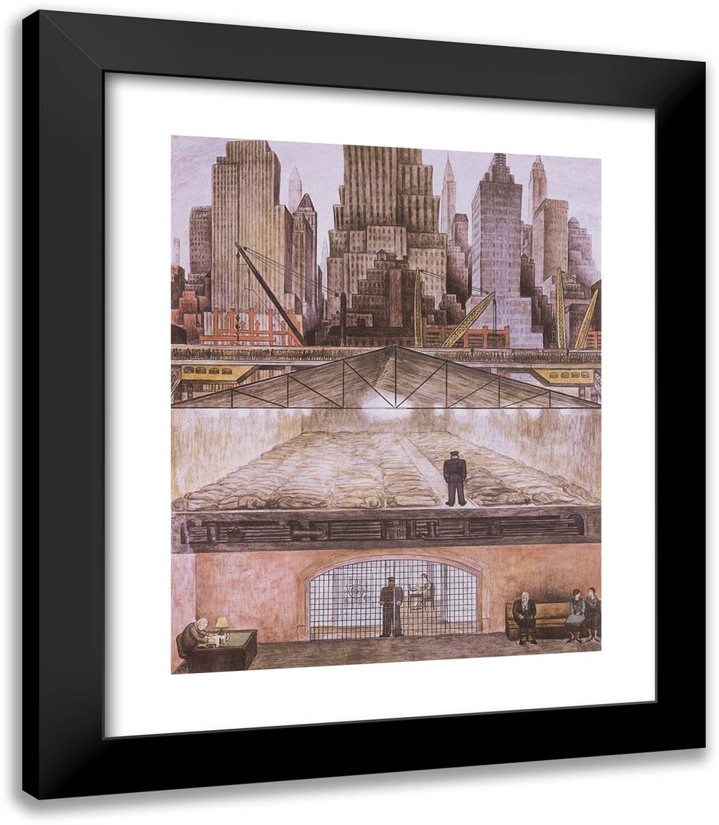 Assets 20x23 Black Modern Wood Framed Art Print Poster by Rivera, Diego