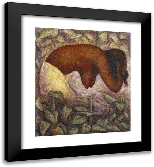 Bather of Tehuantepec 20x22 Black Modern Wood Framed Art Print Poster by Rivera, Diego