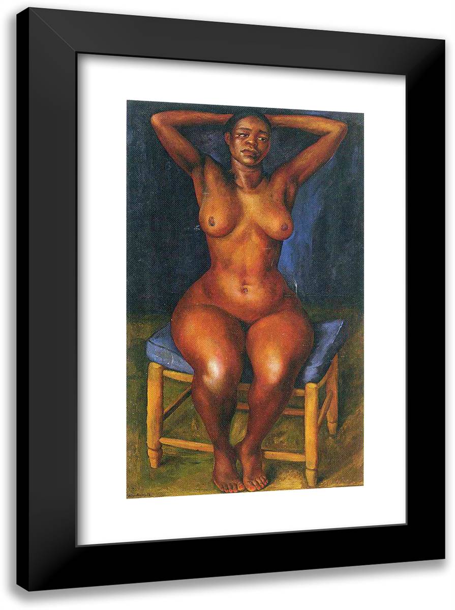 Dancer Resting 17x24 Black Modern Wood Framed Art Print Poster by Rivera, Diego