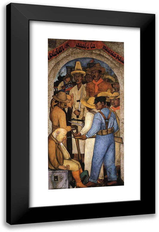 Death of the Capitalist 16x24 Black Modern Wood Framed Art Print Poster by Rivera, Diego