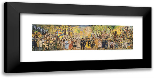 Dream of a Sunday Afternoon in Alameda Park2 24x12 Black Modern Wood Framed Art Print Poster by Rivera, Diego