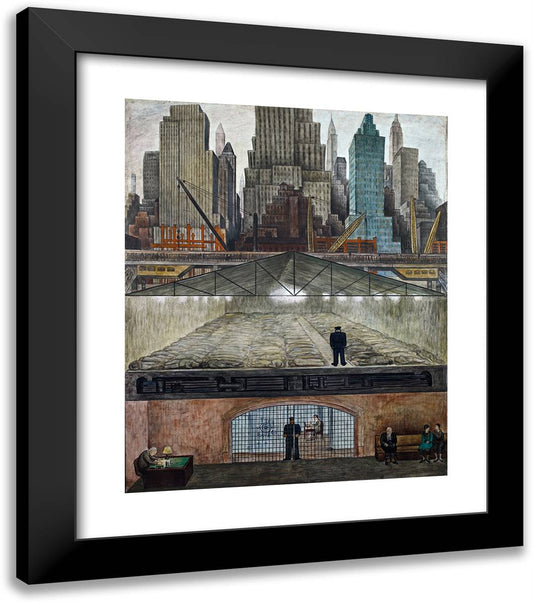 Frozen Assets 20x23 Black Modern Wood Framed Art Print Poster by Rivera, Diego