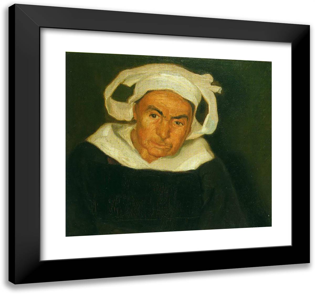 Head of a Breton Woman 21x20 Black Modern Wood Framed Art Print Poster by Rivera, Diego