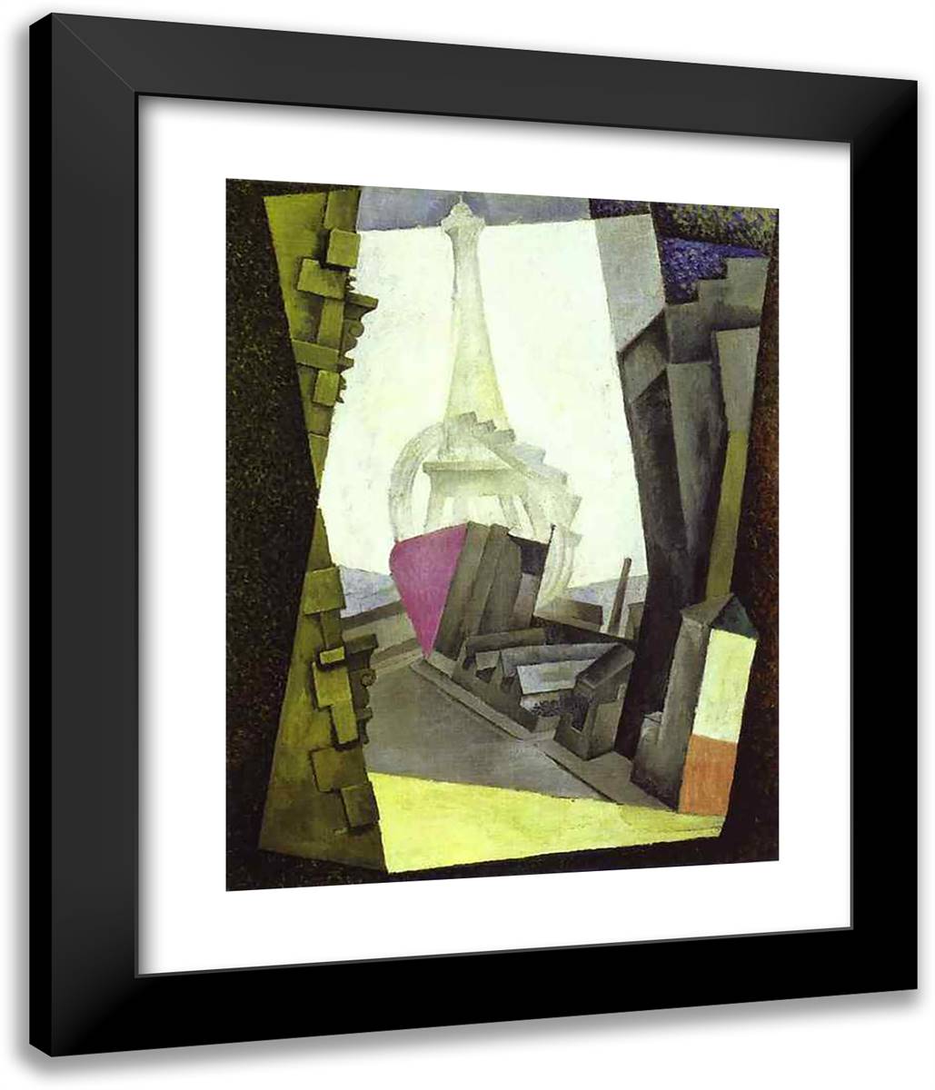 La Tour Eiffel 20x24 Black Modern Wood Framed Art Print Poster by Rivera, Diego