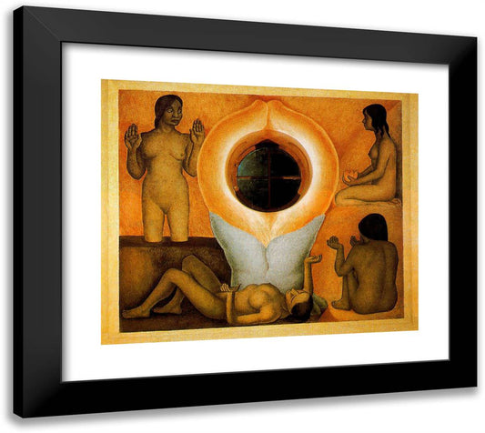 Maturation 22x20 Black Modern Wood Framed Art Print Poster by Rivera, Diego