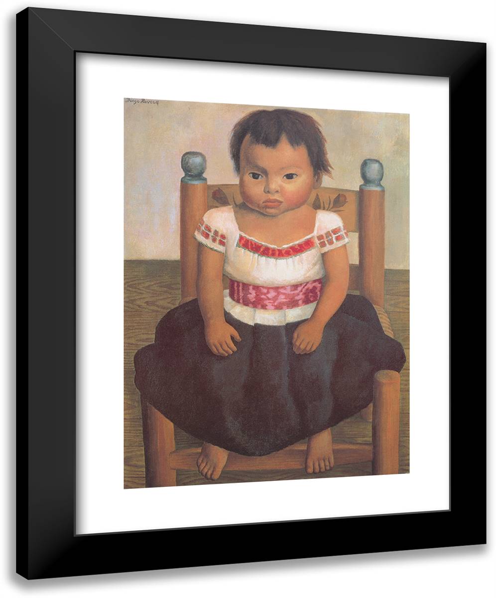 Modesta 19x24 Black Modern Wood Framed Art Print Poster by Rivera, Diego