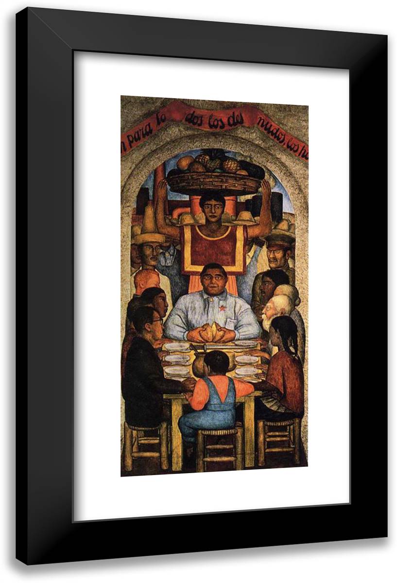 Our Bread 15x24 Black Modern Wood Framed Art Print Poster by Rivera, Diego