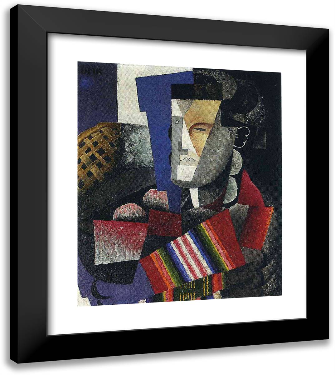 Portrait De Martin Luis Guzman 20x23 Black Modern Wood Framed Art Print Poster by Rivera, Diego