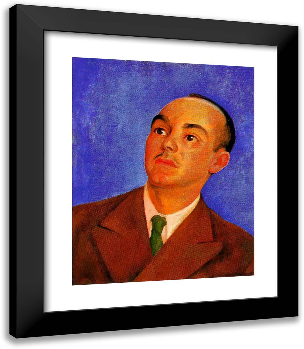 Portrait of Carlos Pellicer 20x23 Black Modern Wood Framed Art Print Poster by Rivera, Diego