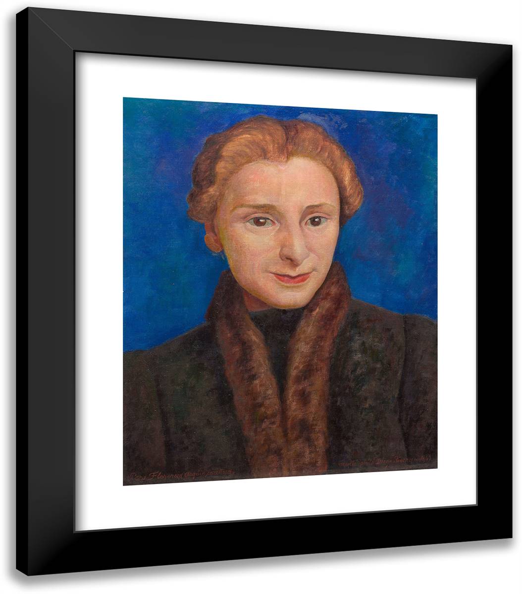 Portrait of Florence Arquin 20x23 Black Modern Wood Framed Art Print Poster by Rivera, Diego