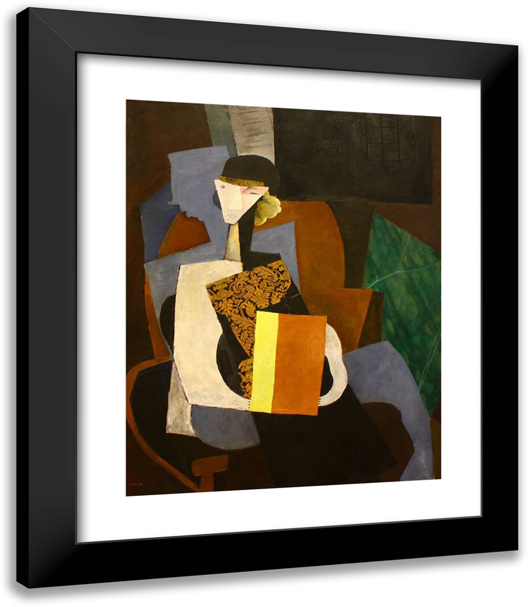 Portrait of Marevna II 20x23 Black Modern Wood Framed Art Print Poster by Rivera, Diego