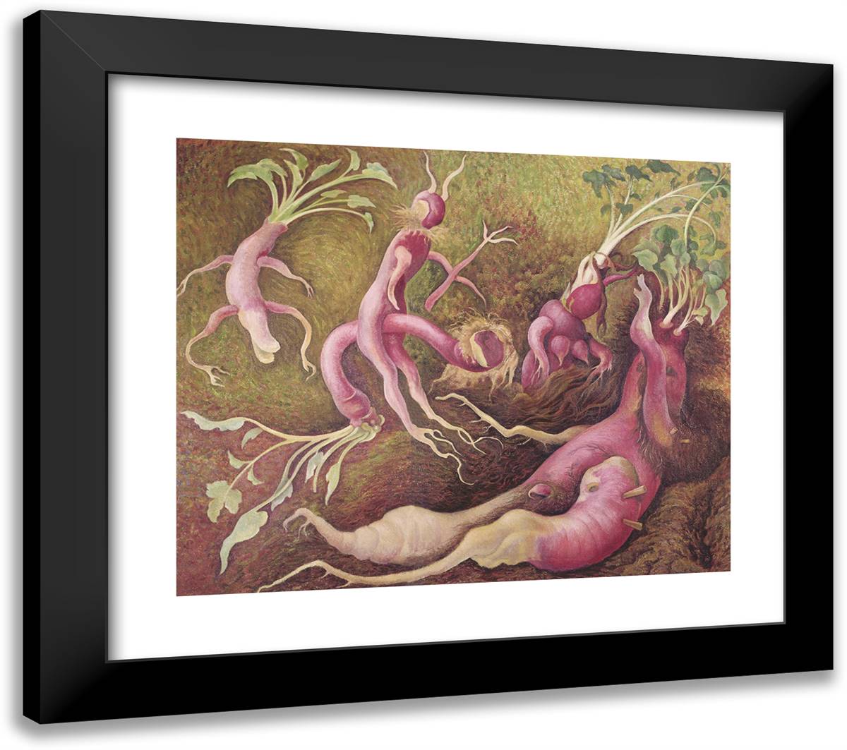 The Temptations of St Anthony 23x20 Black Modern Wood Framed Art Print Poster by Rivera, Diego