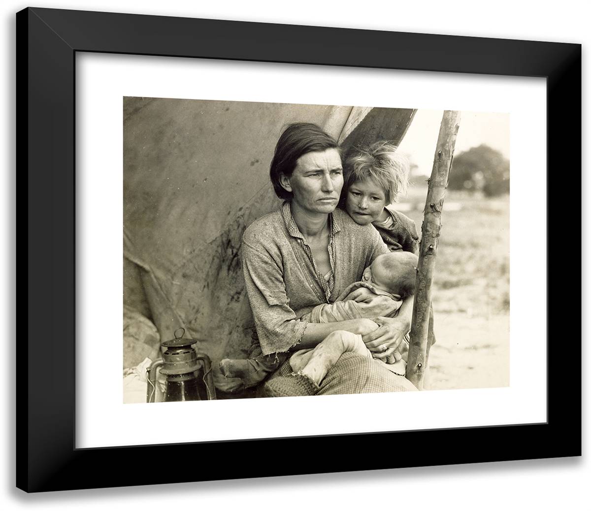 Destitute Pea Pickers, California 23x20 Black Modern Wood Framed Art Print Poster by Lange, Dorothea