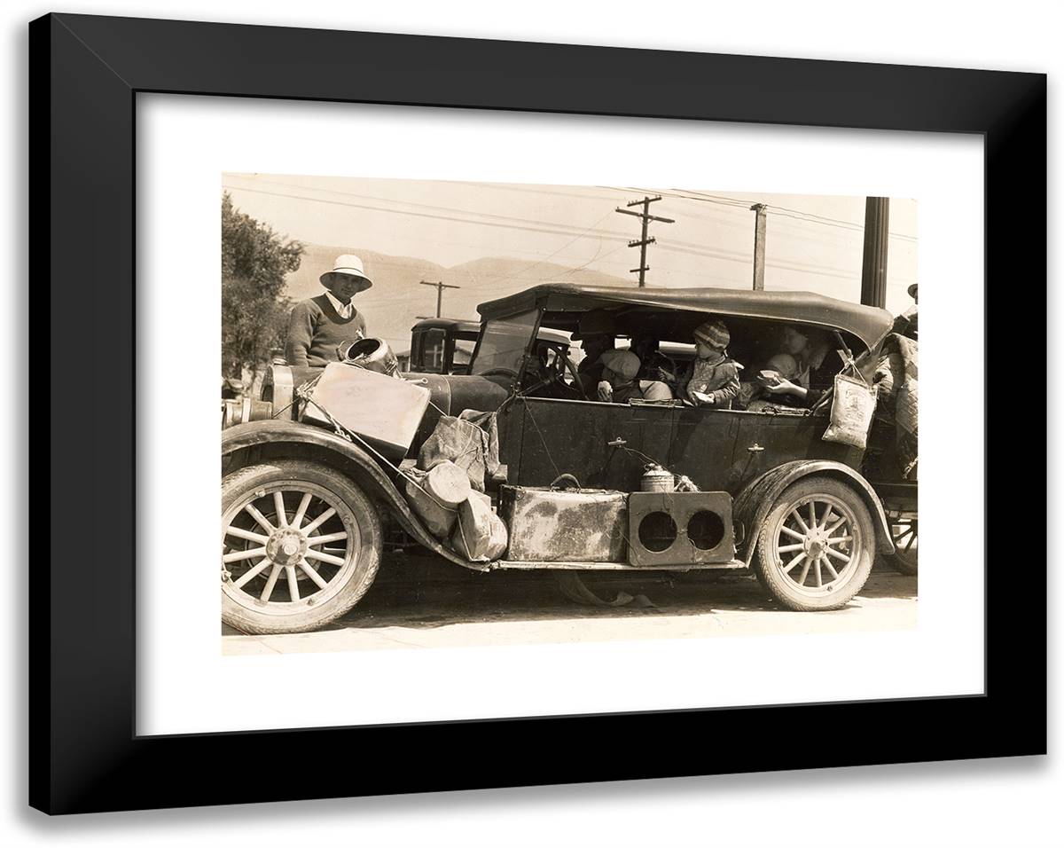 Dust Bowl Refugees Reach a ´Promised Land´ - California - ´A 24x19 Black Modern Wood Framed Art Print Poster by Lange, Dorothea
