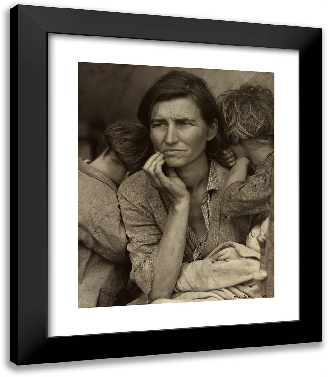 Human Erosion in California (Migrant Mother) 20x23 Black Modern Wood Framed Art Print Poster by Lange, Dorothea
