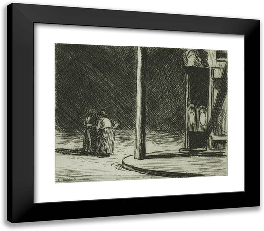 A Corner 23x20 Black Modern Wood Framed Art Print Poster by Hopper, Edward