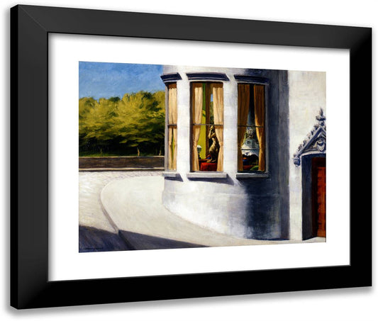 August in the City 24x20 Black Modern Wood Framed Art Print Poster by Hopper, Edward