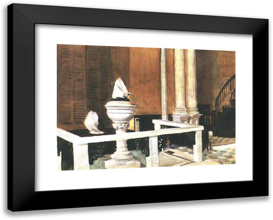 Baptistry of St. John's 24x19 Black Modern Wood Framed Art Print Poster by Hopper, Edward