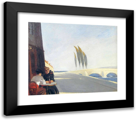 Bistro 22x20 Black Modern Wood Framed Art Print Poster by Hopper, Edward