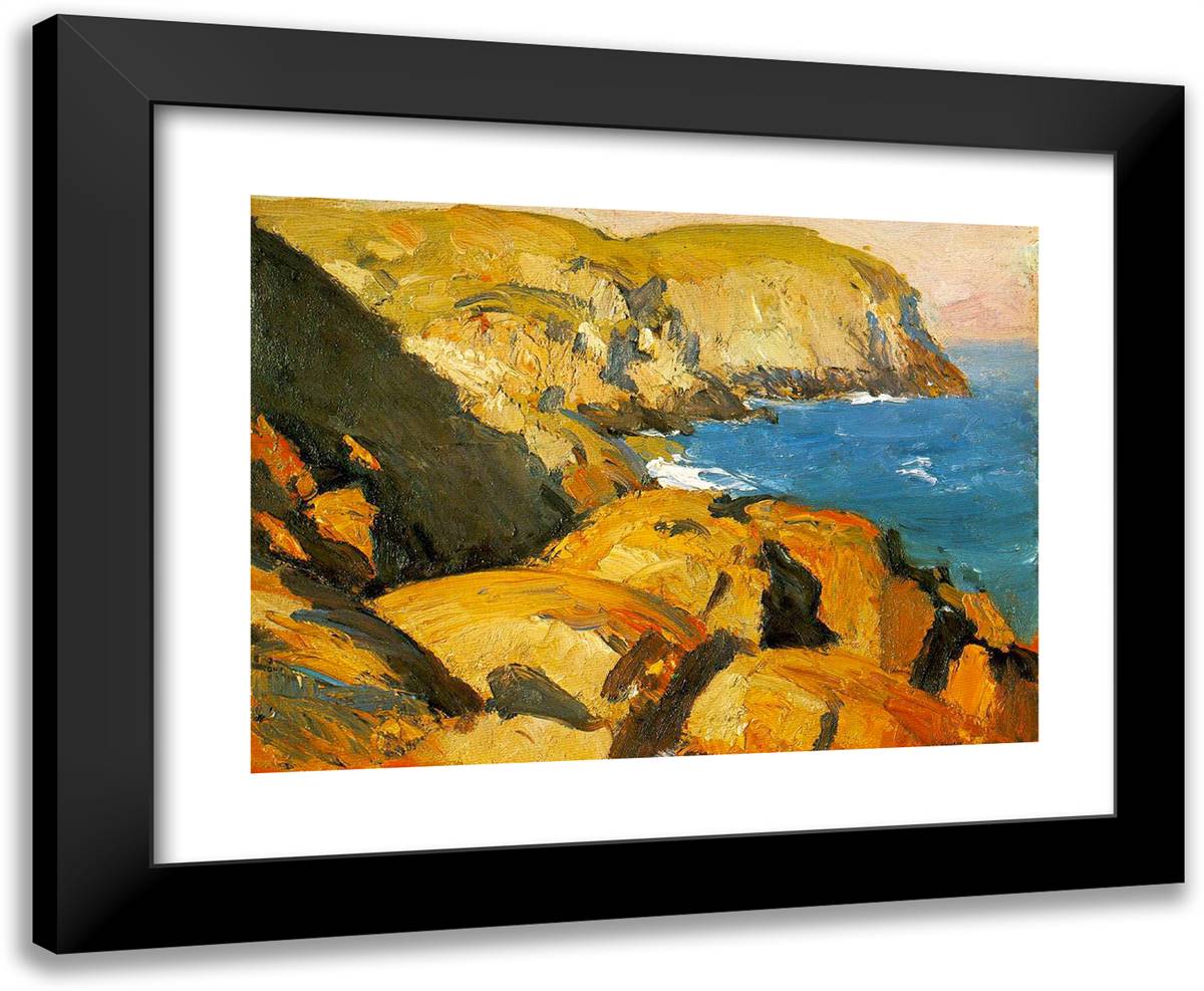 Blackhead, Monhegan 24x20 Black Modern Wood Framed Art Print Poster by Hopper, Edward