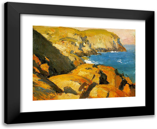 Blackhead, Monhegan 24x20 Black Modern Wood Framed Art Print Poster by Hopper, Edward