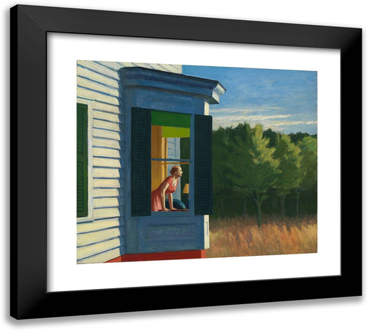 Cape Cod Morning 22x20 Black Modern Wood Framed Art Print Poster by Hopper, Edward