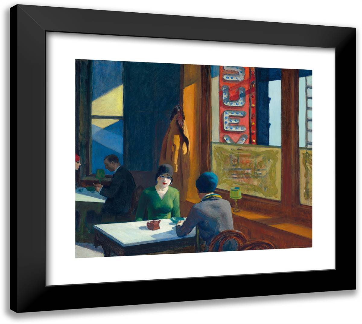 Chop Suey 22x20 Black Modern Wood Framed Art Print Poster by Hopper, Edward