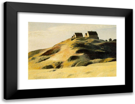 Corn Hill 24x18 Black Modern Wood Framed Art Print Poster by Hopper, Edward