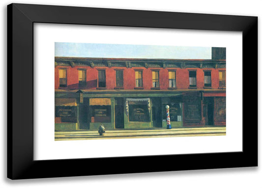 Early Sunday Morning 24x17 Black Modern Wood Framed Art Print Poster by Hopper, Edward