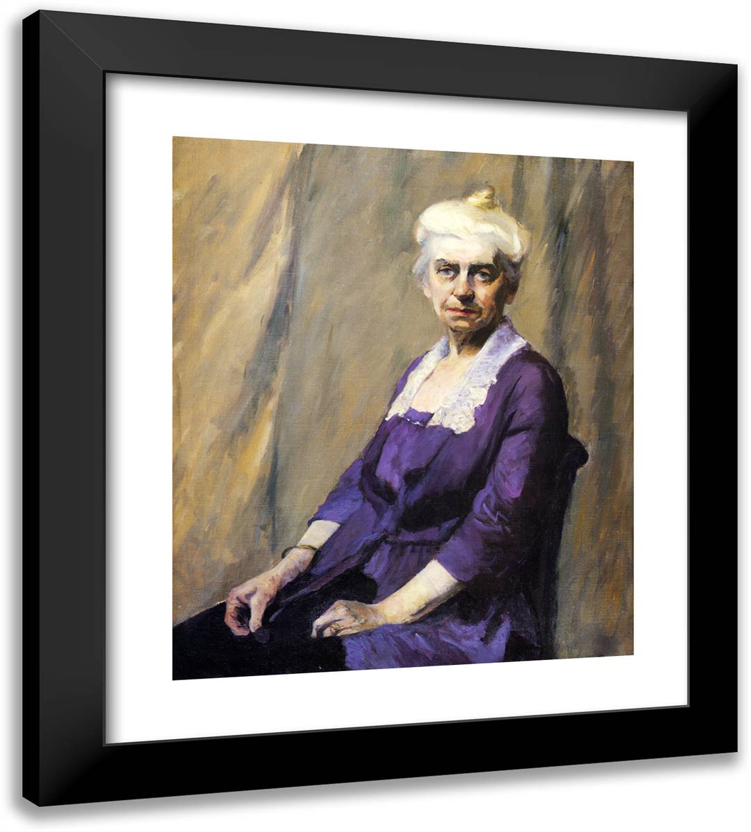 Elizabeth Griffiths Smith Hopper, the Artist's Mother 20x22 Black Modern Wood Framed Art Print Poster by Hopper, Edward