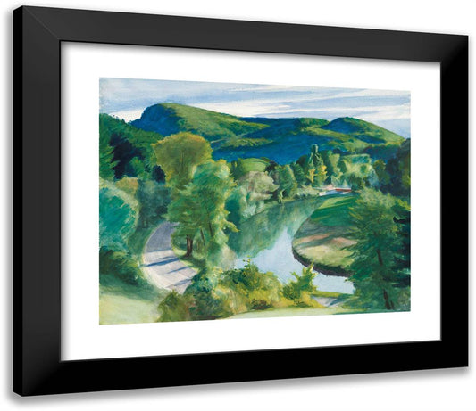 First Branch of the White River, Vermont 23x20 Black Modern Wood Framed Art Print Poster by Hopper, Edward