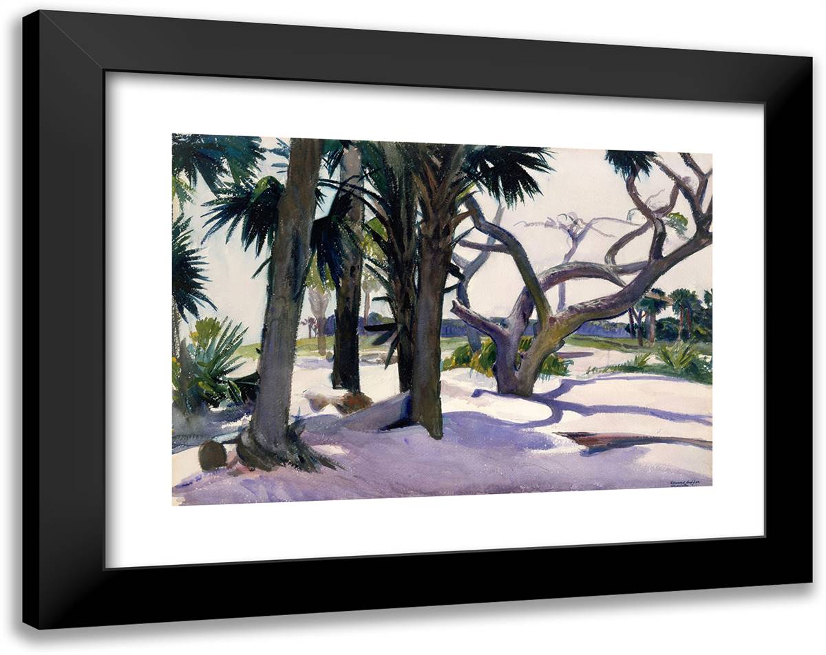 Folly Beach, Charleston, South Carolina 24x19 Black Modern Wood Framed Art Print Poster by Hopper, Edward