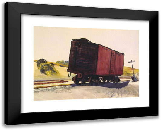 Freight Car at Truro 24x19 Black Modern Wood Framed Art Print Poster by Hopper, Edward