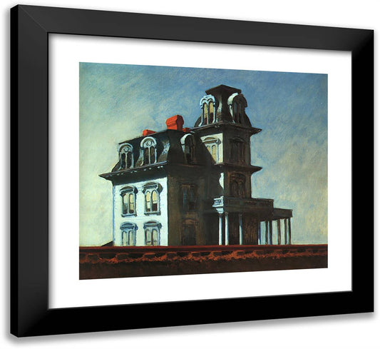 House by the Railroad 22x20 Black Modern Wood Framed Art Print Poster by Hopper, Edward