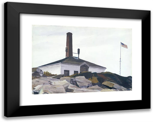 House of the Foghorn, I  24x19 Black Modern Wood Framed Art Print Poster by Hopper, Edward