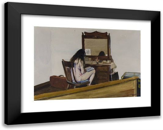 Interior 24x19 Black Modern Wood Framed Art Print Poster by Hopper, Edward