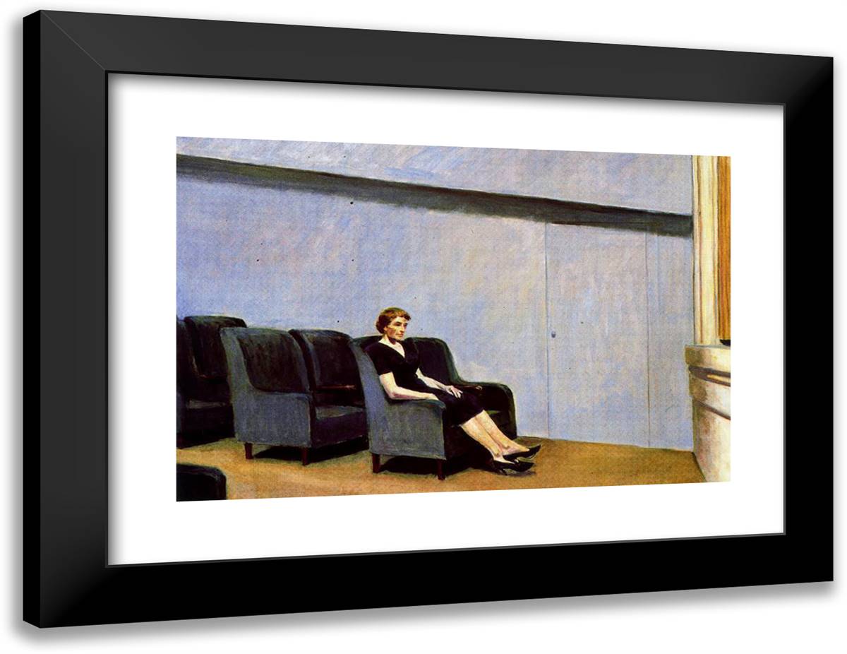 Intermission (Also Known as Intermedio) 24x18 Black Modern Wood Framed Art Print Poster by Hopper, Edward