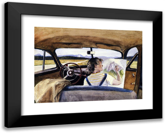 Jo in Wyoming 24x19 Black Modern Wood Framed Art Print Poster by Hopper, Edward