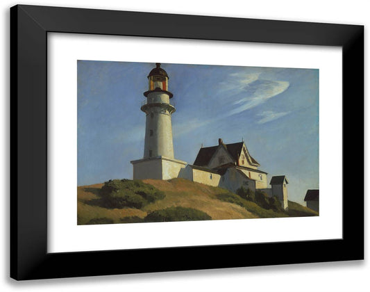 Light at Two Lights2 24x19 Black Modern Wood Framed Art Print Poster by Hopper, Edward