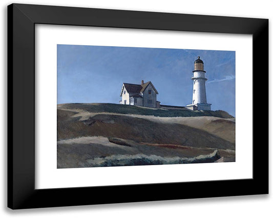 Lighthouse Hill 24x19 Black Modern Wood Framed Art Print Poster by Hopper, Edward