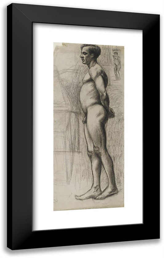 Male Nude 14x24 Black Modern Wood Framed Art Print Poster by Hopper, Edward