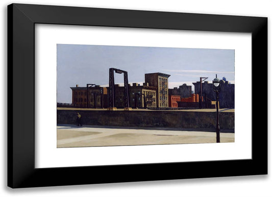 Manhattan Bridge Loop 24x17 Black Modern Wood Framed Art Print Poster by Hopper, Edward